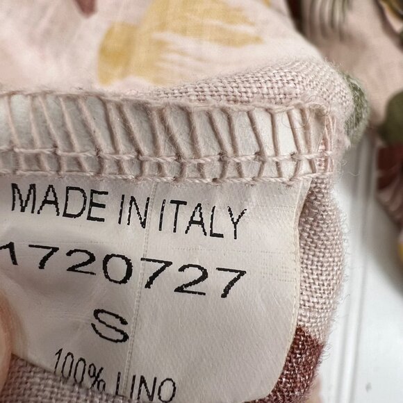 Baci Women's Multicolor Linen Hooded Button Down Pockets Made In Italy Small - Picture 4 of 10